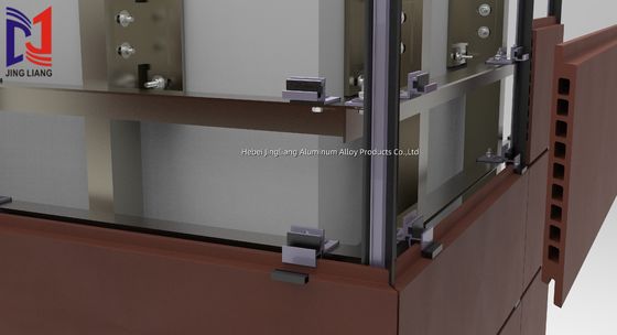 Terracotta geventileerd gevelondersteuningssysteem voor 30 mm-paneel met een hoogwaardige constructie